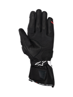 Alpinestars SP-3, męskie rękawice motocyklowe wyścigowe, czarne z białymi i czerwonymi akcentami, skórzany widok dłoni, końcówka do obsługi ekranów dotykowych