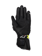 Alpinestars SP-3 Gloves, Men's Motorcycle Racing Gloves, Black and Yellow Fluo, premium goat leather with long cuff and touchscreen index finger, CE certified.