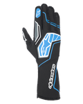 Alpinestars Tech-1 KX V4 Gloves, rękawice kartingowe, czarno-niebieskie, dwuwarstwowa oddychająca siateczka, niebiesko-białe wzory graficzne z logo Alpinestars, sportowy design do kartingu wyczynowego