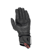 Alpinestars GP Pro R4 Gloves in black leather featuring a kangaroo leather palm and DFS cuff slider for racing.
