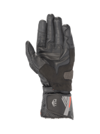 Alpinestars SP-8 V3, czarne skórzane rękawice motocyklowe, widok dłoni ze wzmocnieniami chwytu i zapięciem na rzep.