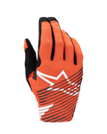 Alpinestars 2025 Radar Pro Gloves, rękawice motocrossowe, intensywny pomarańczowy i czarny, z dużym białym logo gwiazdy i czarnymi ukośnymi pasami na perforowanym wierzchu z siateczki, lekka konstrukcja zapewniająca przepływ powietrza