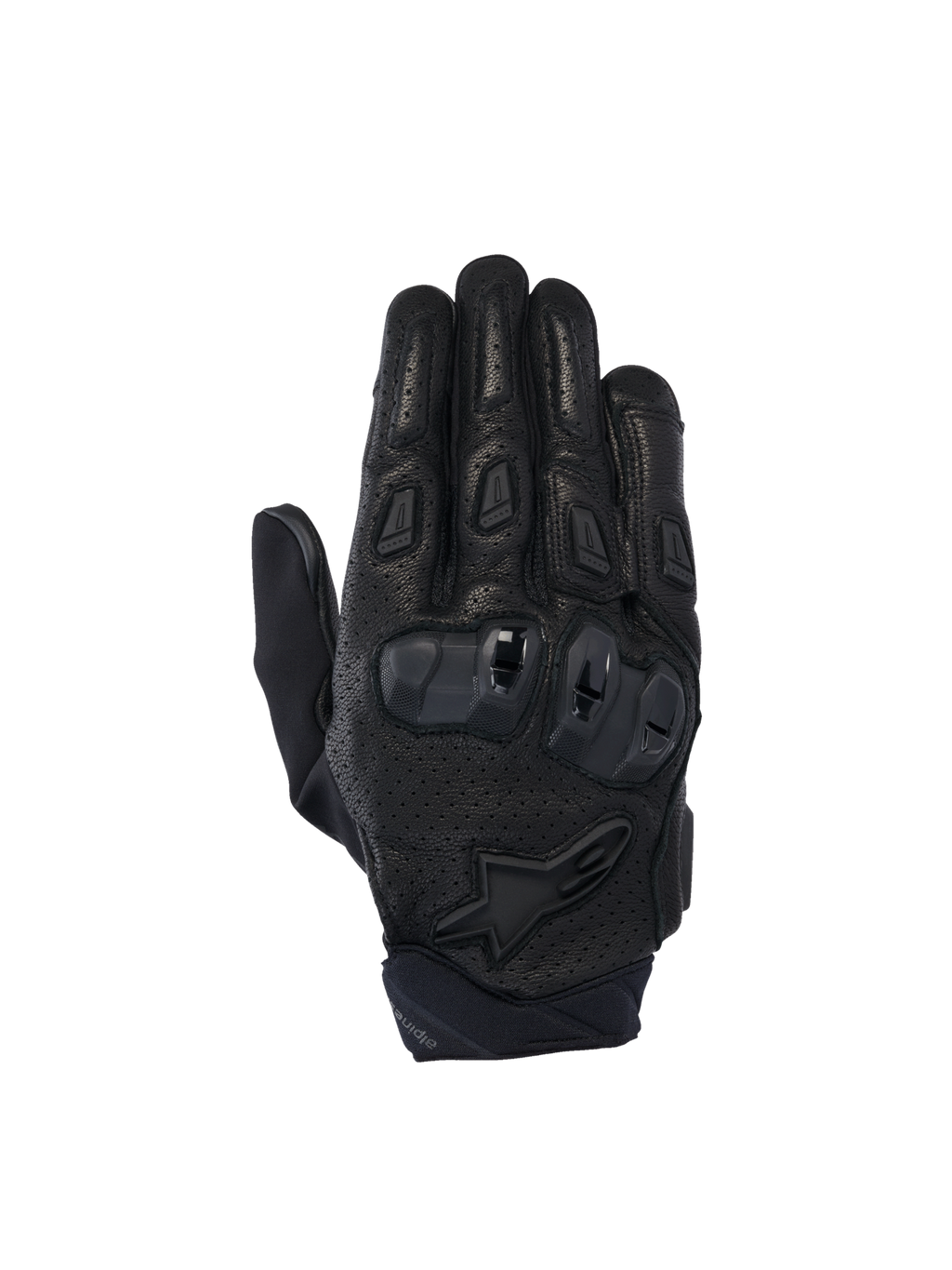 Alpinestars SP X 7, męskie sportowe rękawice motocyklowe, czarne, perforowana skóra, ochraniacze kostek TPU, certyfikat CE.
