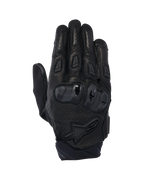 Rękawice Alpinestars SP X 7, krótkie szosowe rękawice motocyklowe, czarne, perforowana skóra zapewniająca przepływ powietrza, ochraniacze kostek TPU o podwójnej gęstości, logo gwiazdy Alpinestars na nadgarstku, ergonomiczne ślizgacze na palcach