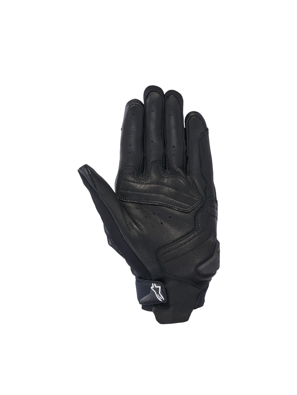 Alpinestars Rękawice SP X 7, męskie krótkie rękawice motocyklowe, czarne, perforowana skóra, ślizgacz dłoni i logo.