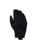 Alpinestars Reef V2 Gloves, czarne, krótkie rękawice motocyklowe z teksturowanej elastycznej tkaniny, ergonomiczny design, logo marki na palcu wskazującym i symbol gwiazdy na grzbiecie dłoni