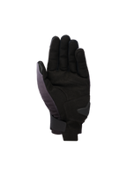 Rękawice Alpinestars Reef V2, motocyklowe rękawice z krótkim mankietem, szaro-czarno-białe, widok od strony dłoni z syntetycznego zamszu z wyściełanym wzmocnieniem i bezpiecznym zapięciem na rzep na nadgarstku.