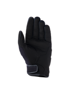 Alpinestars Ignite Gloves, miejskie rękawice motocyklowe, czarne, widok od strony dłoni ze wzmocnieniami z syntetycznego zamszu, oddychającymi wstawkami z siateczki i krótkim mankietem zapinanym na rzep
