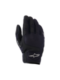 Alpinestars Ignite Gloves, miejskie rękawice motocyklowe, czarne, z przewiewną siateczką na wierzchu, ochroną kostek NUCLEON PLASMA i białym logo gwiazdy Alpinestars na mankiecie.