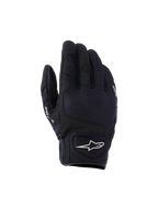 Alpinestars Ignite Gloves, miejskie rękawice motocyklowe, czarne, z przewiewną siateczką na wierzchu, ochroną kostek NUCLEON PLASMA i białym logo gwiazdy Alpinestars na mankiecie.