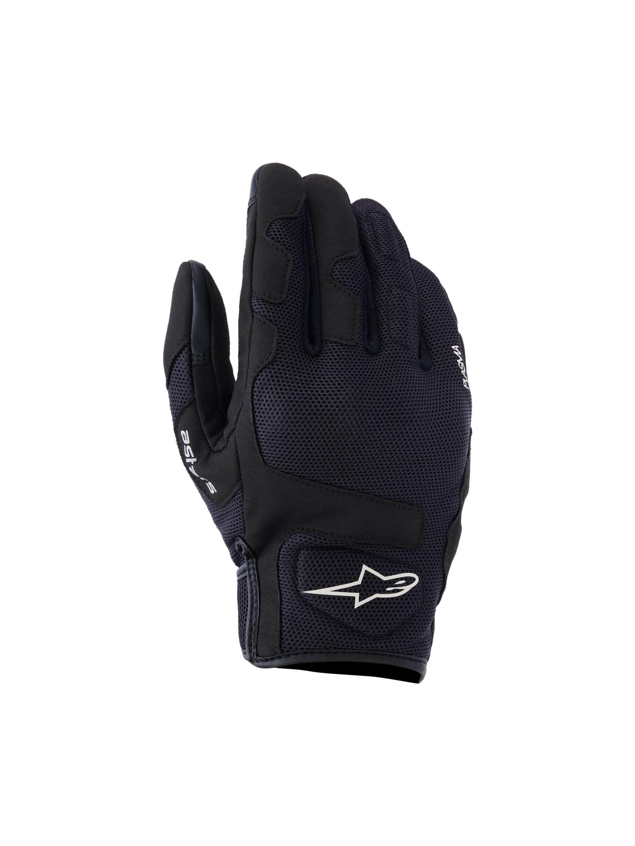 Alpinestars Ignite Gloves, Motorcycle Riding Gloves, Black, Reinforced Knuckles and Fingers, Mesh Breathability Panels, White Star Logo, Textured Grip Surface, CE Protection