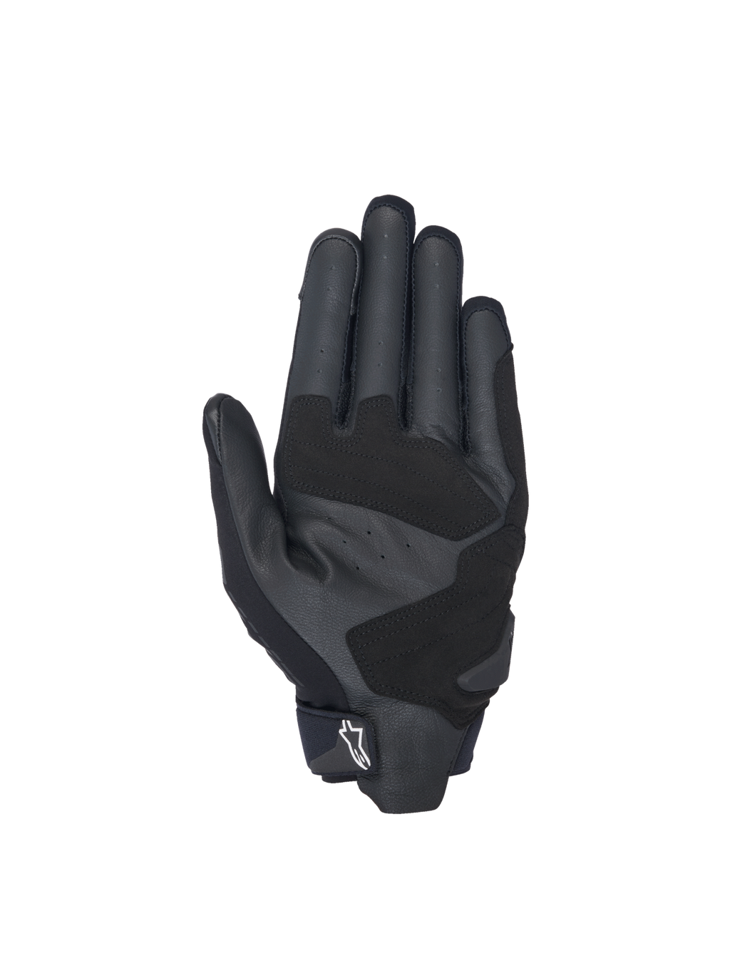 Alpinestars SP X 3, czarne rękawice motocyklowe wyścigowe, perforowana skórzana dłoń z syntetycznymi nakładkami.