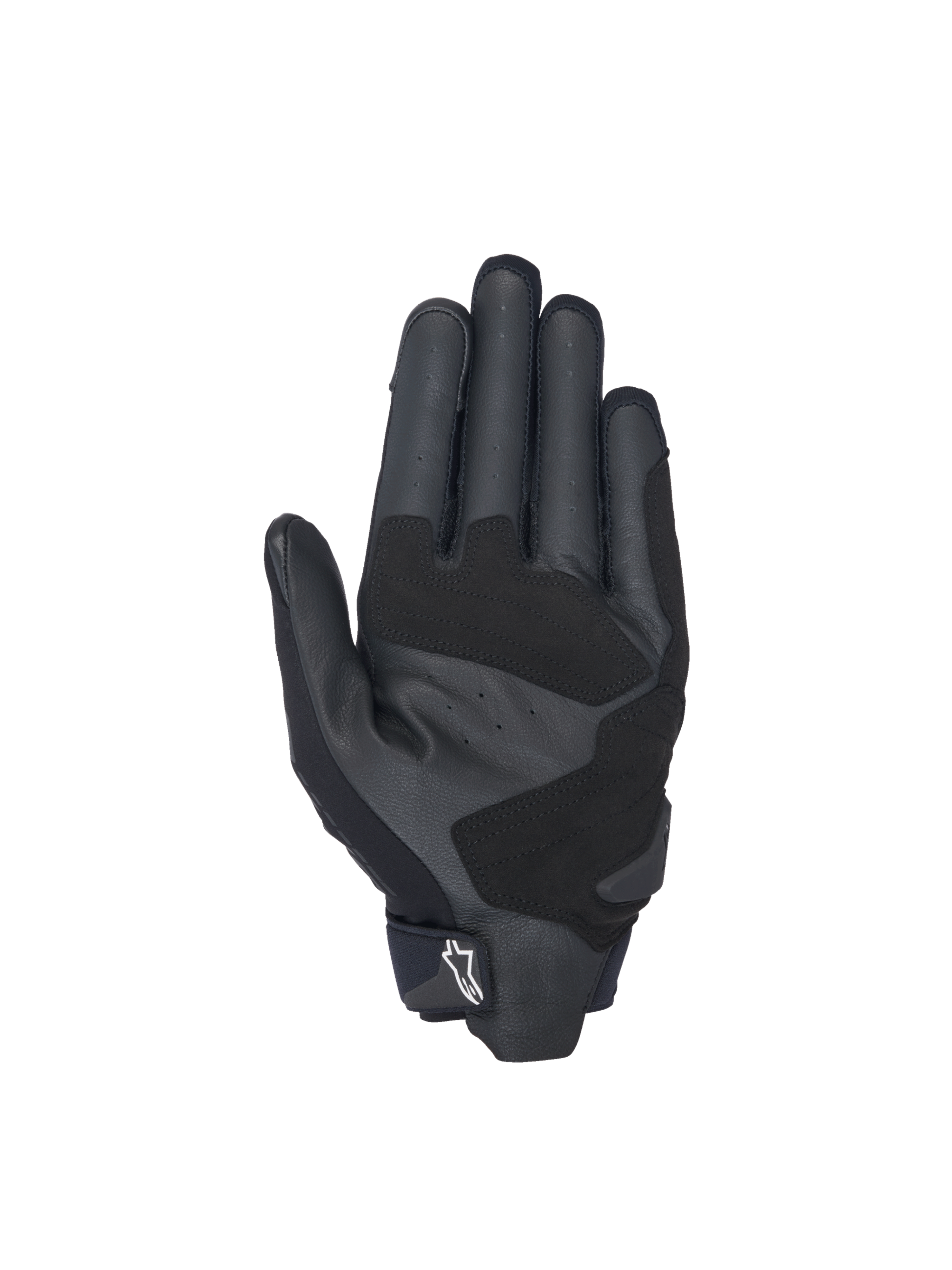 Alpinestars SP X 3, czarne rękawice motocyklowe wyścigowe, perforowana skórzana dłoń z syntetycznymi nakładkami.