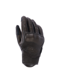Alpinestars Mustang V3 Leather Gloves, miejskie rękawice motocyklowe, ciemnobrązowe i czarne, laserowo perforowana skóra kozia, zintegrowana ochrona kostek, wytłoczone logo, krótki mankiet