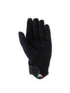 Alpinestars Tracker Gloves, rękawice motocyklowe, czarne, widok od strony dłoni z syntetycznego zamszu ze wzmocnioną wyściółką, krótki mankiet z zapięciem na rzep, miejski sprzęt motocyklowy