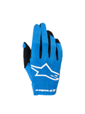 Alpinestars rękawice Radar 2026, męskie rękawice motocrossowe, niebieskie i białe, elastyczny grzbiet z białym logo Astars.