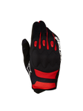 Rękawice Alpinestars Techdura, czarno-czerwone rękawice motocyklowe enduro z ochroną kostek i białym logo.