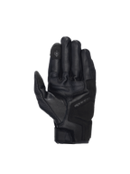Alpinestars Celer V3, czarne skórzane rękawice motocyklowe, widok dłoni z panelem do obsługi ekranów dotykowych
