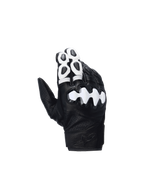 Alpinestars Celer V3, czarno-białe skórzane rękawice motocyklowe z twardym ochraniaczem kostek.