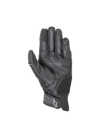 Alpinestars Rękawice Morph Sport, czarne skórzane i tekstylne rękawice motocyklowe, widok dłoni, obsługa ekranu dotykowego