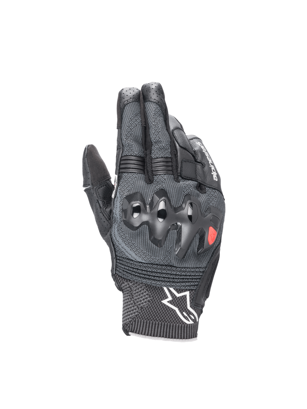 Alpinestars Rękawice Morph Sport, czarne i szare męskie rękawice motocyklowe, technologia MorphTech Weave i ochrona kłykci