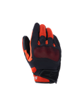 Rękawice Alpinestars Mogress Airflow, miejskie rękawice motocyklowe, czarne, czerwone i pomarańczowe, oddychająca konstrukcja z siatki 3D, widoczny ochraniacz kostek, krótki mankiet z zapięciem na rzep