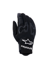 Alpinestars Manti Air Gloves, rękawice motocyklowe, czarne, z logo w kształcie gwiazdy, ochrona kostek, teksturowana powierzchnia, wentylacja typu plaster miodu, ergonomiczny design