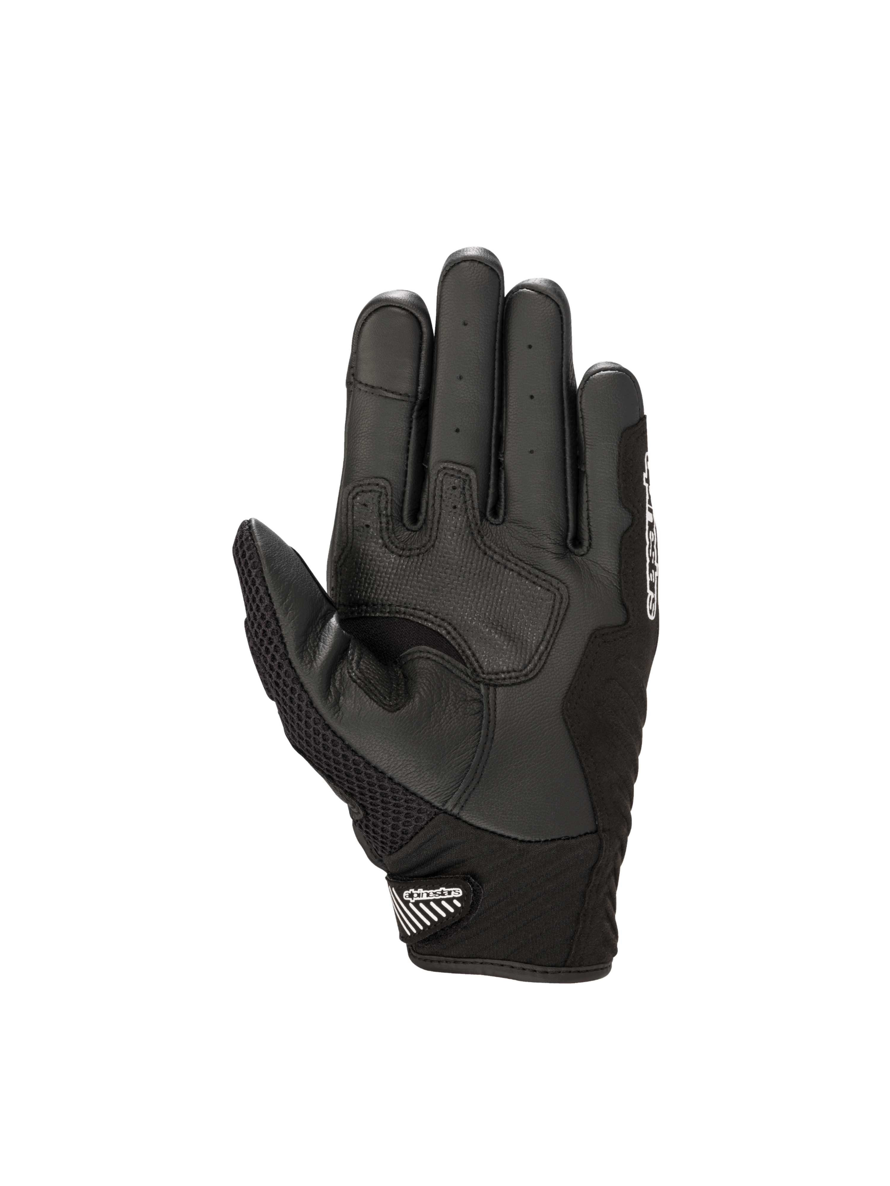 Alpinestars SMX-1 Air V2, rękawice motocyklowe miejskie, czarne i białe, skórzana wzmocniona dłoń i siatkowy kciuk.