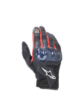 Alpinestars FQ20 SMX-1 Air V2 Monster, rękawice motocyklowe, czarno-niebieskie, twarda ochrona kostek, skóra i siatka