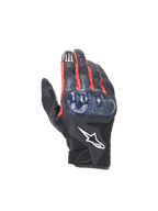 Alpinestars FQ20 SMX-1 Air V2 Monster, rękawice motocyklowe, czarno-niebieskie, twarda ochrona kostek, skóra i siatka
