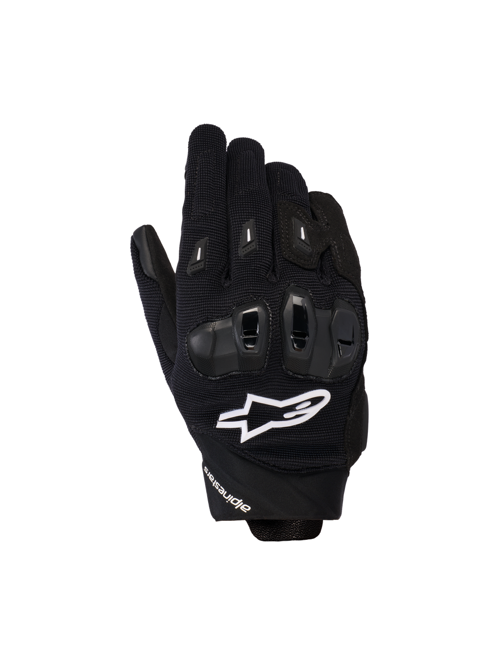 Alpinestars Stella SP X 3, damskie wyścigowe rękawice motocyklowe, czarne z białym logo, teksturowana tkanina mesh i ochrona kostek TPU, sportowa odzież szosowa