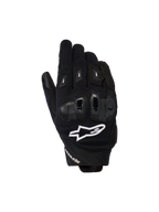 Alpinestars Stella SP X 3, damskie wyścigowe rękawice motocyklowe, czarne z białym logo, teksturowana tkanina mesh i ochrona kostek TPU, sportowa odzież szosowa