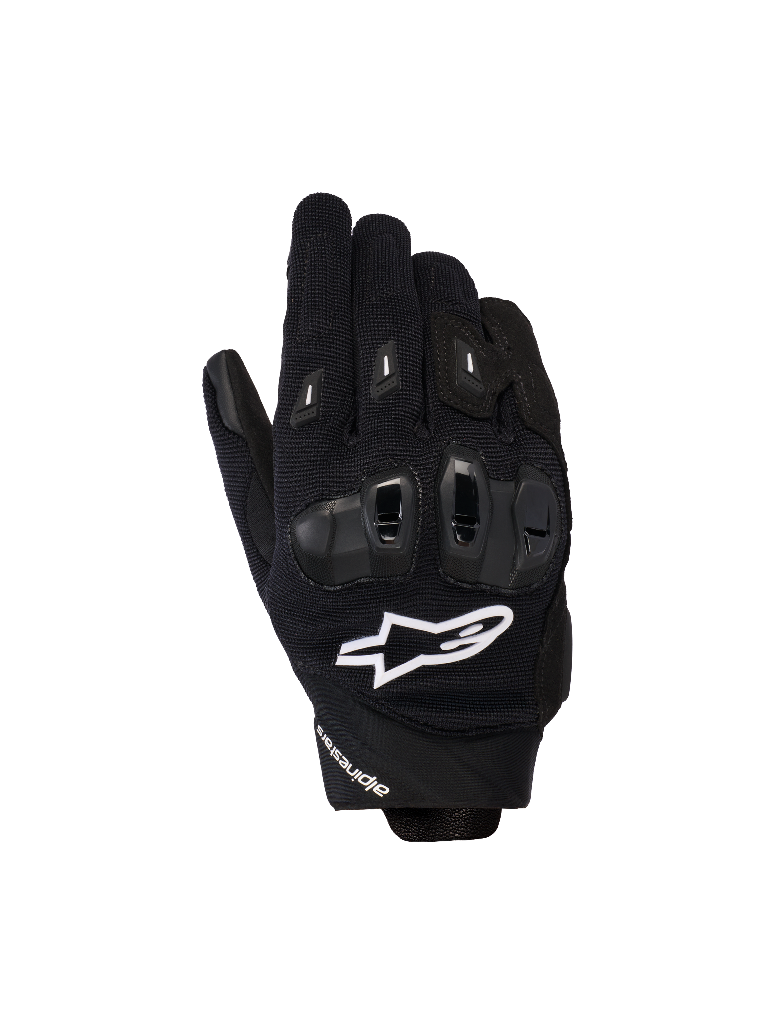 Alpinestars Stella SP X 3, damskie wyścigowe rękawice motocyklowe, czarne z białym logo, teksturowana tkanina mesh i ochrona kostek TPU, sportowa odzież szosowa