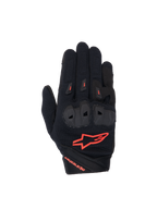 Alpinestars Stella SP X 1, damskie rękawice motocyklowe, czarne i czerwone, wentylowany materiał, ochraniacze kostek TPR.