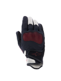 Alpinestars Stella Mogress Airflow Gloves, damskie rękawice motocyklowe, kolor czarny, ecru i koralowy, widok wierzchu dłoni, wstawki z siatki 3D, ochrona kostek Nucleon Plasma, zapięcie na rzep na nadgarstku.