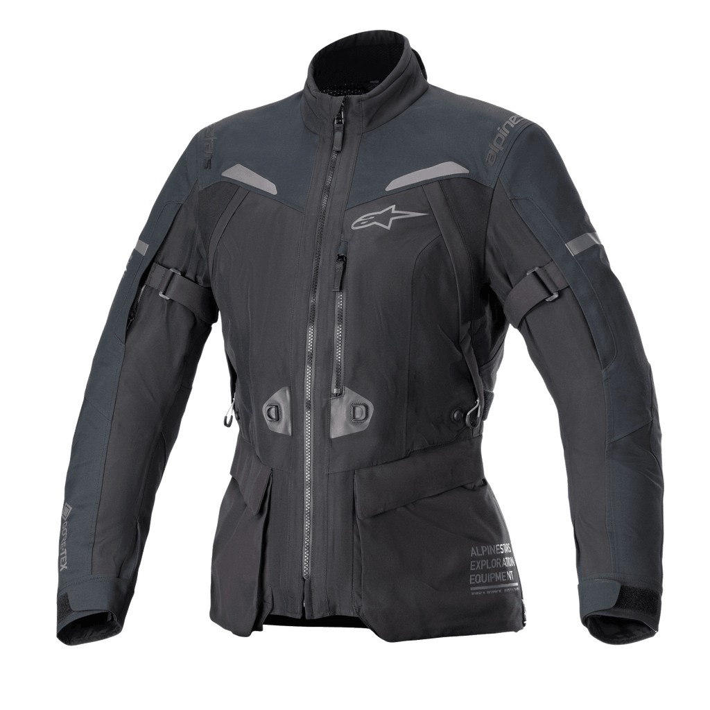 Alpinestars Kurtka Stella ST-7 2L GORE-TEX, damska turystyczna kurtka motocyklowa, czarna i ciemnoszara, laminowana konstrukcja wodoodporna, certyfikat CE
