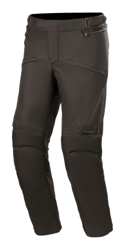 Alpinestars Road Pro GORE-TEX Pants, Motorcycle Touring Pants, Black, featuring accordion stretch panels on the knees, zippered ventilation ports, and technical textile construction for adventure touring.