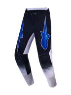 Alpinestars Supertech Hiten AFD Pants, men's black and blue motocross racing pants with athletic stretch and star logos.