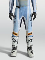 Alpinestars Techstar Maven Pants, Men's Motocross Gear in Blue and Orange with laser-cut ventilation and ergonomic race fit.