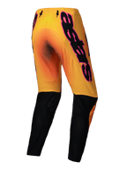 Alpinestars Supertech Lipan Pants 2025, męskie spodnie motocross off-road, żółte i różowe z czarnymi nogawkami, elastyczna konstrukcja rip-stop