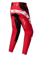 Alpinestars Spodnie Techstar Dreem 2025, męskie spodnie motocrossowe off-road, czerwone i czarne, widok z tyłu pokazujący konstrukcję stretch ripstop