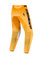 Alpinestars Racer Amber, spodnie motocrossowe off-road, pomarańczowe i granatowe, skórzane panele, widok z tyłu