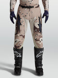 Alpinestars spodnie Racer Lone, męskie spodnie motocrossowe, pustynny kamuflaż i czarny, skórzane panele na kolanach.