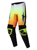 Alpinestars Spodnie Fluid Wurx 2025, męskie spodnie motocyklowe off-road, żółte, pomarańczowe i czarne, konstrukcja z poliestru 600D ze wzmocnionymi kolanami ze skóry syntetycznej