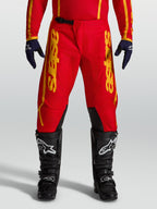 Spodnie Alpinestars Fluid Apex V2, męskie spodnie motocrossowe, czerwone i złote, poliester 600D, odzież off-road.