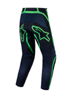 Alpinestars Fluid Apex V2, męskie spodnie motocrossowe, czarne i jaskrawozielone, widok od tyłu, trwały poliester 600D