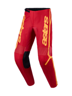 Alpinestars Spodnie Fluid Apex V2, męskie spodnie motocrossowe, czerwone i złote, wzmocnienia 600D, sportowy krój off-road