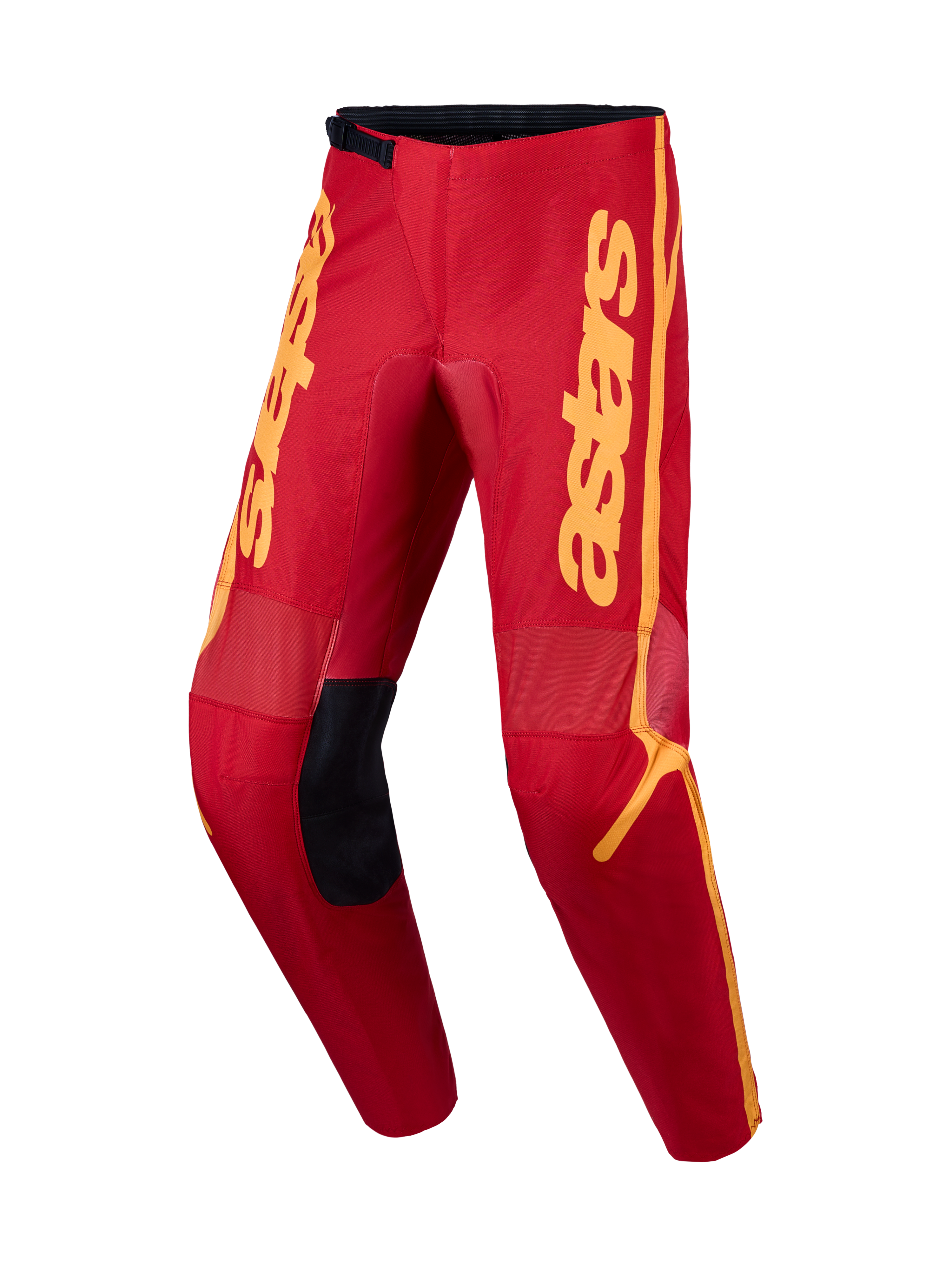 Alpinestars Spodnie Fluid Apex V2, męskie spodnie motocrossowe, czerwone i złote, wzmocnienia 600D, sportowy krój off-road