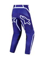 Spodnie Alpinestars Fluid Apex V2, męskie spodnie motocrossowe MX, ciemnoniebieskie i białe, białe logo gwiazdy z tyłu.