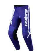 Spodnie Alpinestars Fluid Apex V2, męskie spodnie motocrossowe, ciemnoniebieskie i białe, poliester 600D, wzmocnione kolana.